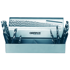 115 Piece Metal Cased Champion Blackgold Xgo Hss 1/16" Thru 1/2" X 64Ths, Wire Gauge 1 Thru 60 And Letters A Thru Z Drill Set